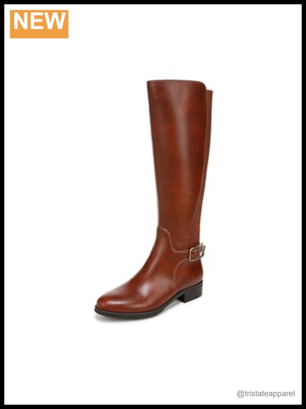Over-the-Knee Riding Boots with Buckle Detail, Block Heel, Zip Closure